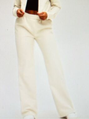Elle Grey Bone Side Snap  Wide-Leg Pants. Size S. NWTGS